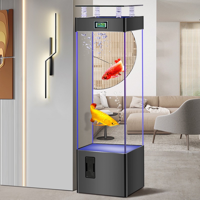 Aquarium Fish Goldfish - ตู้ปลากระจกใสพิเศษ ไม่ต้องเปลี่ยนน้ำ ตู้ปลาเชิงนิเวศ เหมาะสำหรับห้องนั่งเล่นขนาดกลางและเล็ก สำหรับเลี้ยงปลาทอง