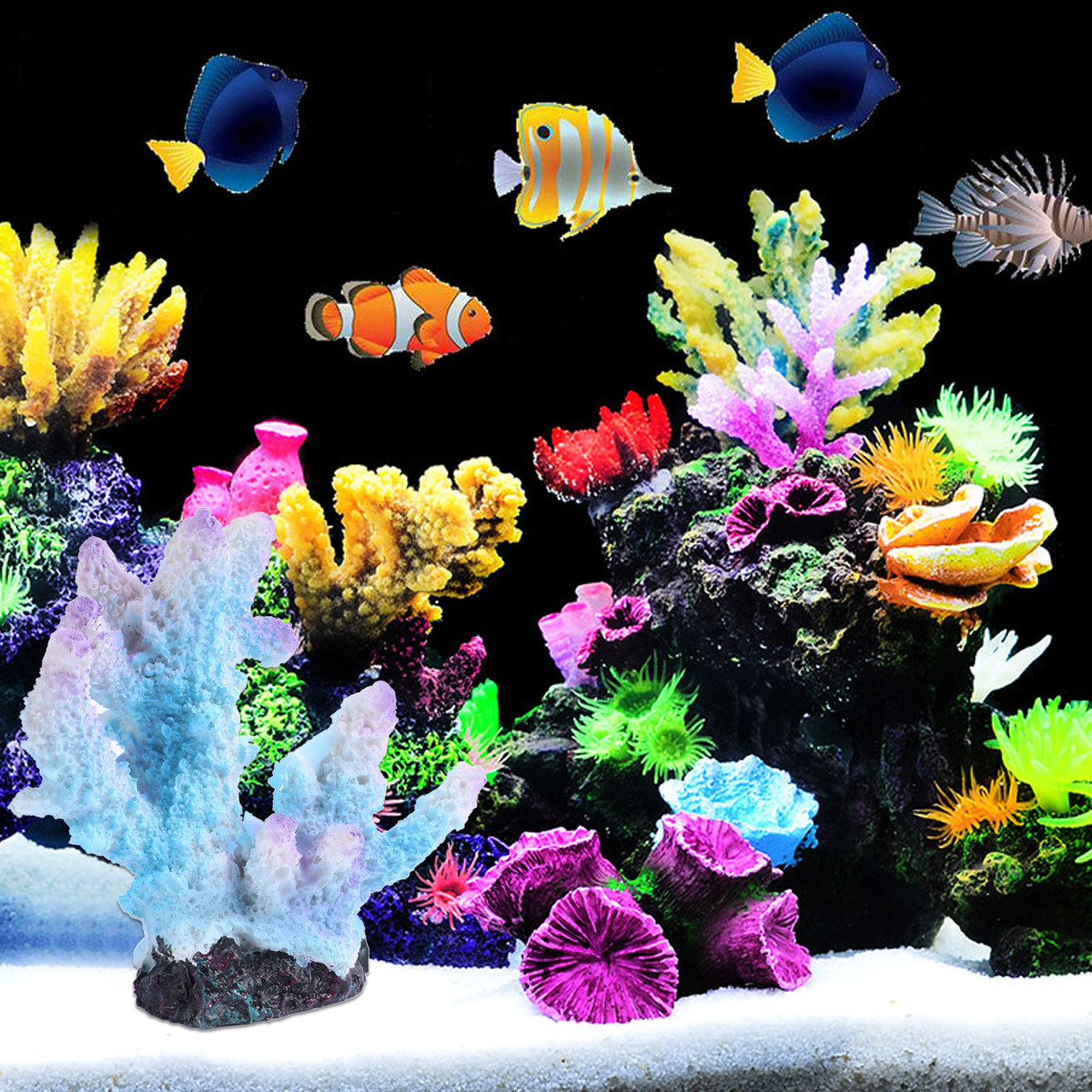 Xl Aquarium Fish - ปะการังเรซิ่นประดิษฐ์สำหรับตู้ปลา รุ่น XL-S1718 ของตกแต่งตู้ปลาสมจริง สวยงามเหมือนปะการังธรรมชาติ สำหรับตู้ปลาน้ำจืดและน้ำเค็ม