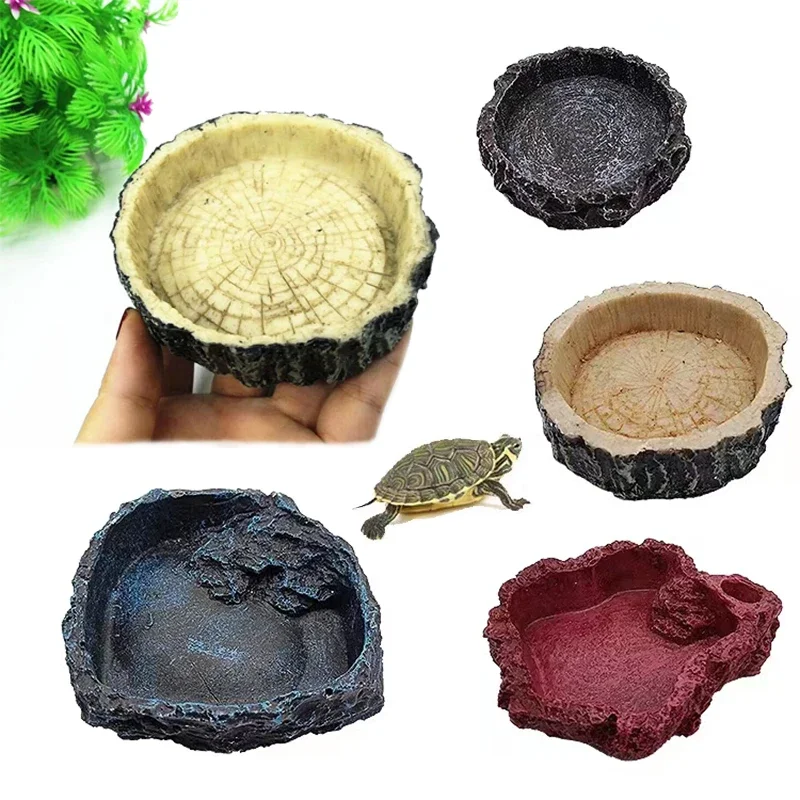 Aquarium Fish Feeder - สัตว์เลี้ยงสัตว์เลื้อยคลาน Feeder ชามเรซิ่น Aquarium อ่างล้างหน้าอาหารหม้อน้ําสัตว์เลื้อยคลานเต่าเต่าแมงป่อง Lizard