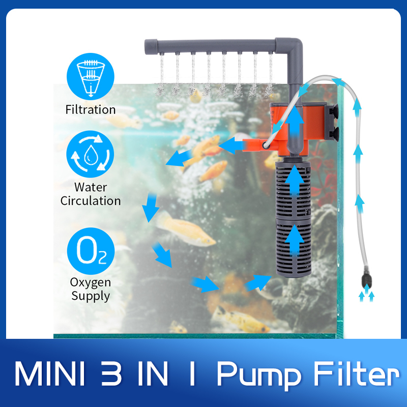 Xl Aquarium Fish - Xilong XL-666/777A MINI สูบน้ํากรองออกซิเจนปั๊ม Rain ท่อ