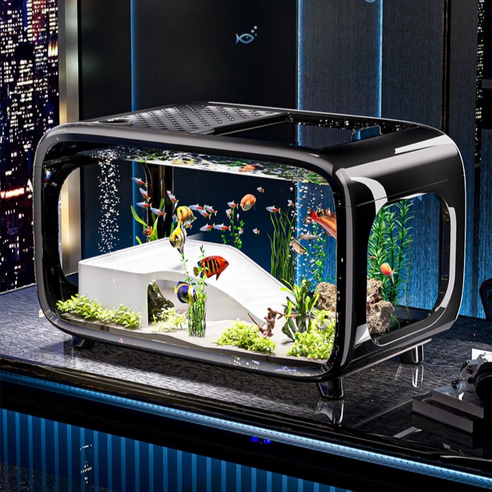Aquarium Fish Goldfish - ตู้ปลาหรูหราใส ทนทาน ตกแต่งห้องนั่งเล่น ตู้ปลาทองขนาดเล็ก ทนทานต่อการตกหล่น อุปกรณ์ตู้ปลา