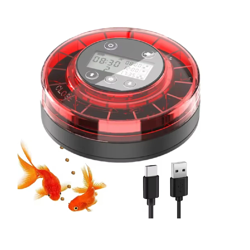 Aquarium Fish Feeder - เครื่องให้อาหารปลาอัตโนมัติสำหรับตู้ปลา เครื่องจ่ายอาหารอัตโนมัติพร้อมตัวตั้งเวลา เครื่องตั้งเวลาแบบชาร์จไฟได้พร้อมสาย USB จอแสดงผล LCD