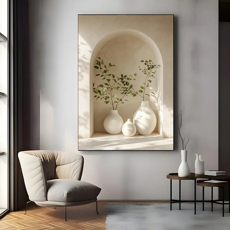 Live Plant Fertilizer - ผ้าใบขนาดใหญ่ Frameless Art พิมพ์แจกันและพืชออกแบบ,Elegant Wall Decor