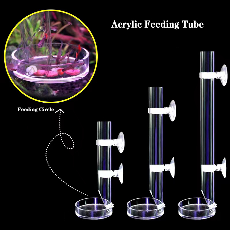 Aquarium Fish Feeder - 1ชิ้นตัวป้อนอาหารตู้ปลาอะคริลิกใสอ่างเลี้ยงปลากุ้งหอยทากกุ้งอุปกรณ์ให้อาหารตู้ปลา