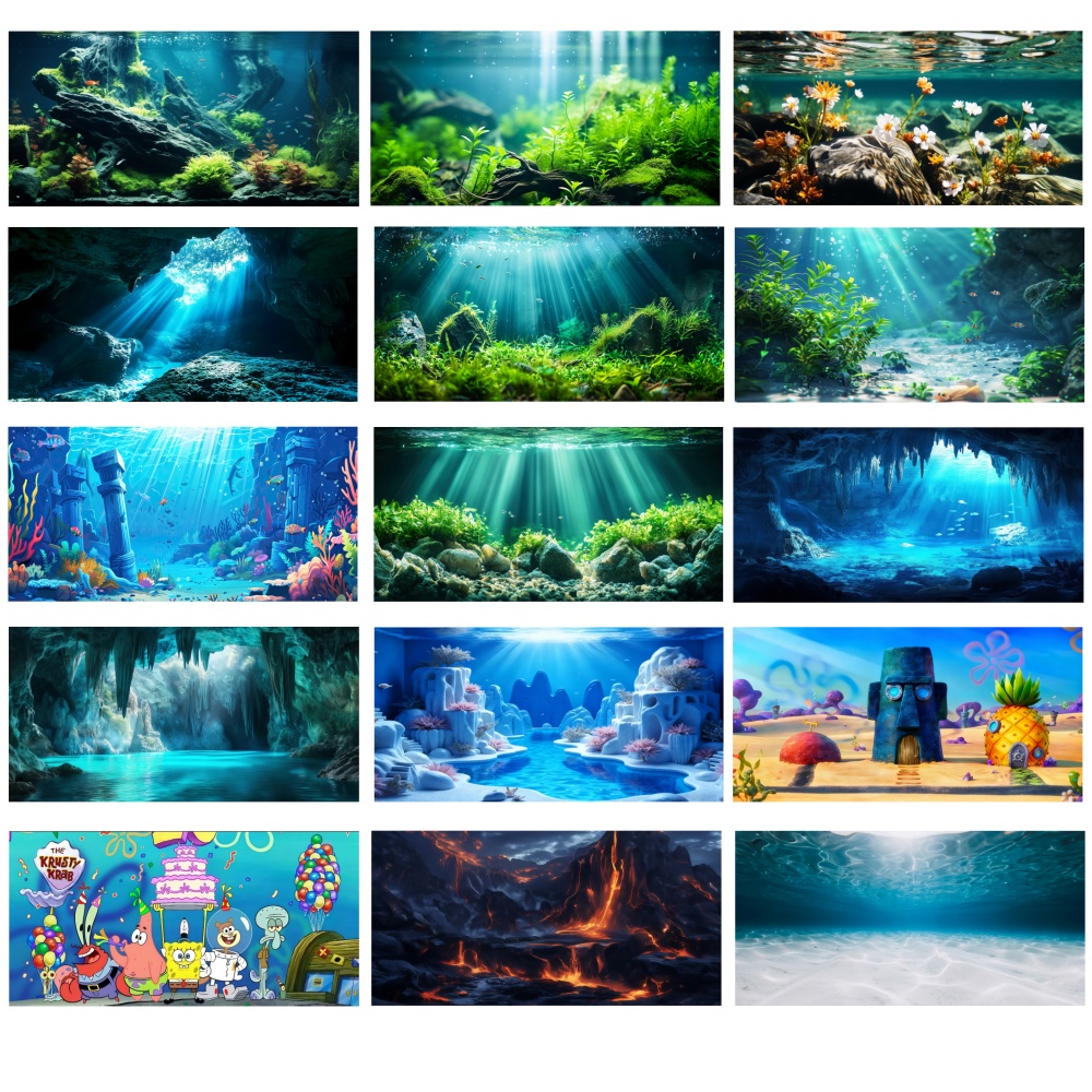 สติกเกอร์พื้นหลังตู้ปลา 80x40  - Aquarium Fish Wallpaper บทวิจารณ์และราคา