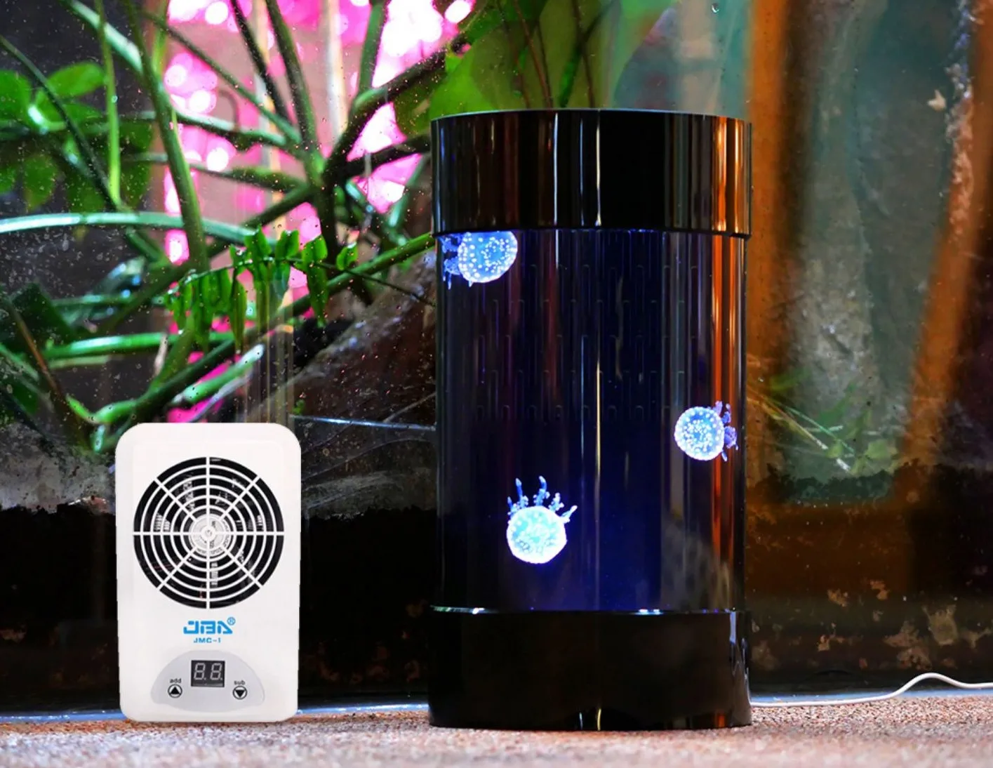 ตู้แมงกะพรุนทรงกระบอกตกแต่งบ้า - Aquarium Fish Amazon บทวิจารณ์และราคา
