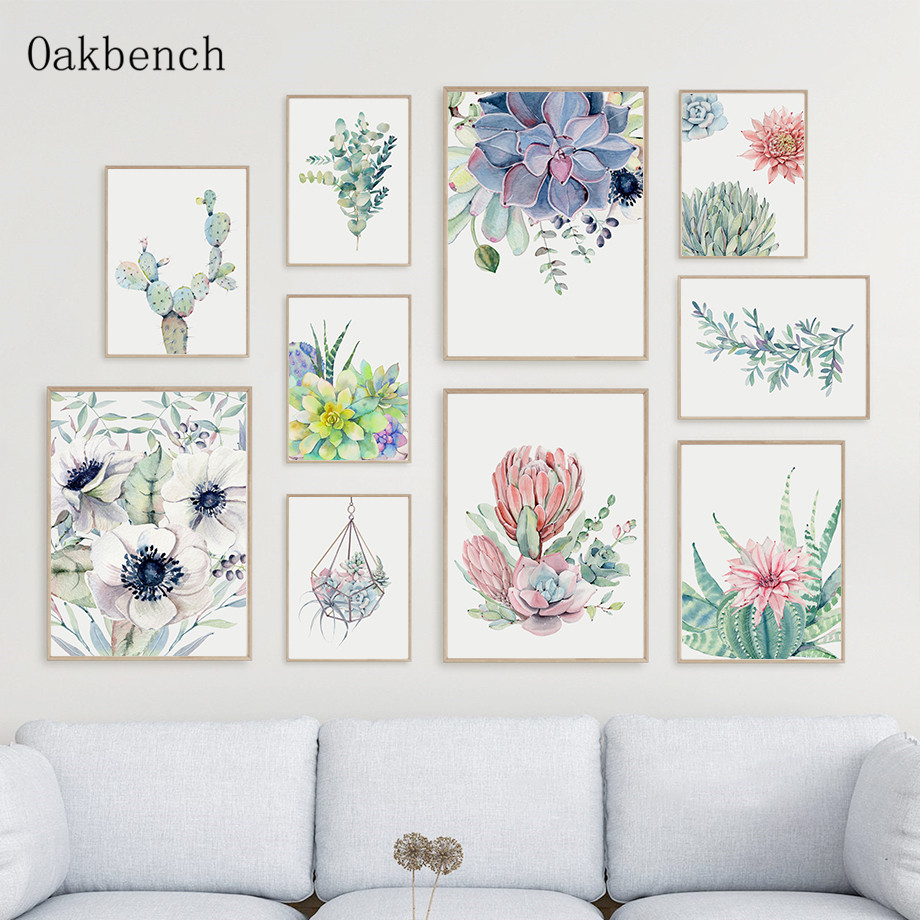 Succulent Plant Wall Art โปสเต - Live Plant Fertilizer บทวิจารณ์และราคา