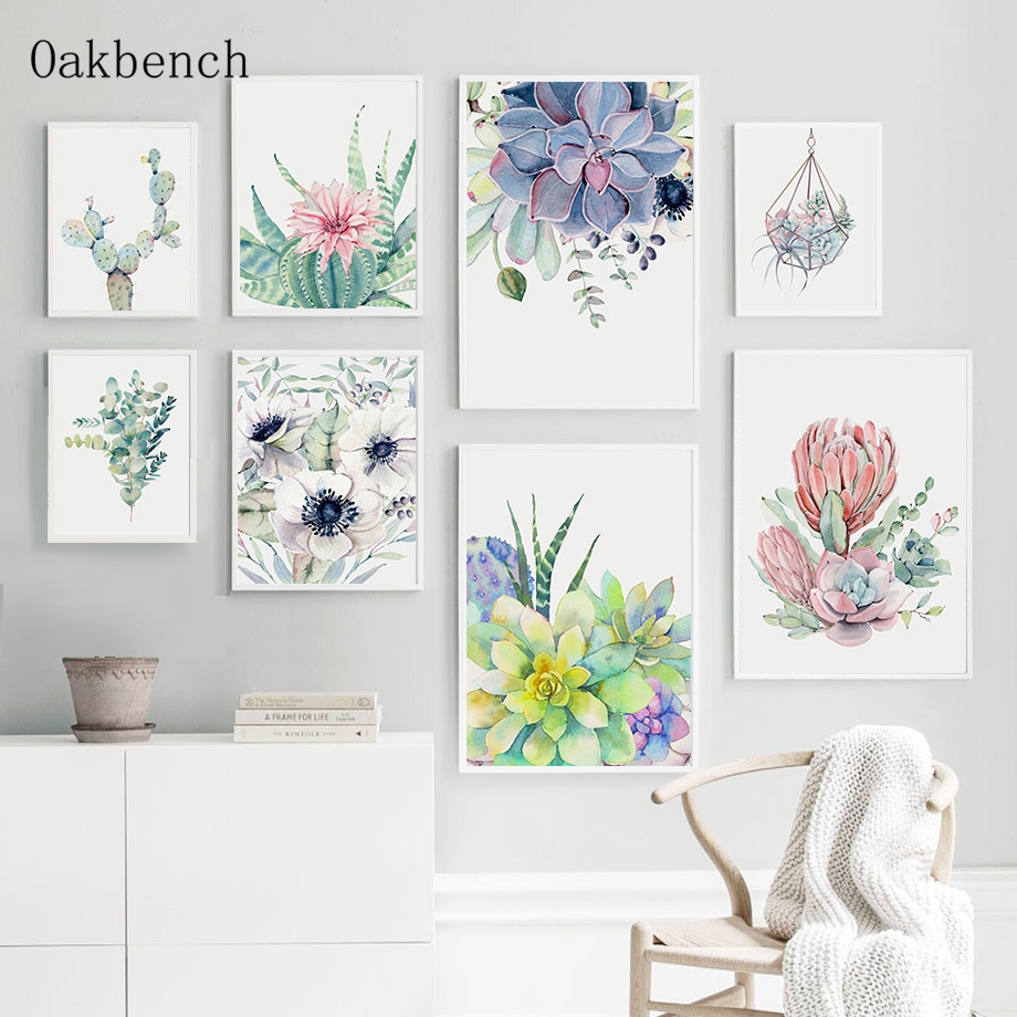 Succulent Plant Wall Art โปสเต - Live Plant Fertilizer บทวิจารณ์และราคา