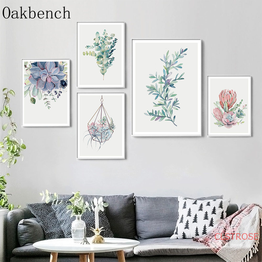 Succulent Plant Wall Art โปสเต - Live Plant Fertilizer บทวิจารณ์และราคา