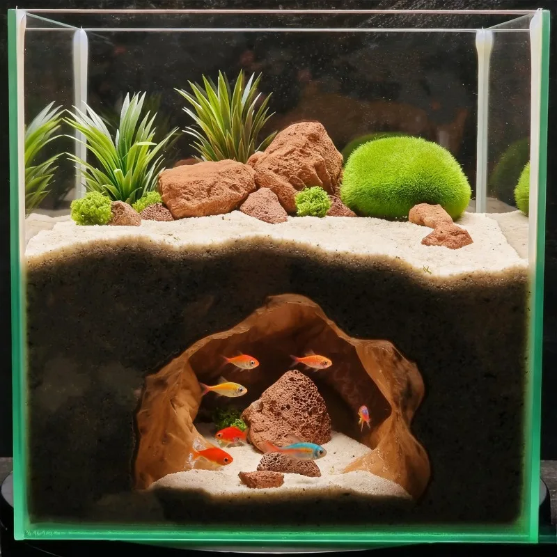 ของตกแต่งตู้ปลาแบบถ้ำหลุมบ่อ - - Aquarium Fish Hide บทวิจารณ์และราคา